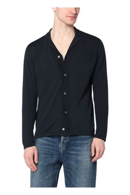 blue-cardigan-sweater-short-style