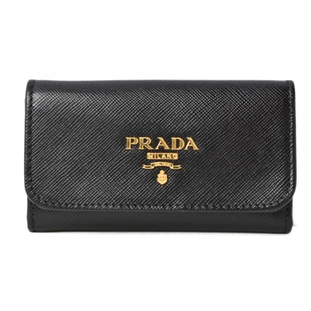 Prada Vintage Pre-owned Leather key-holders Black Dames