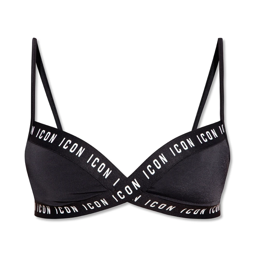 Dsquared2 Randig Svart Bikini Topp Black, Dam