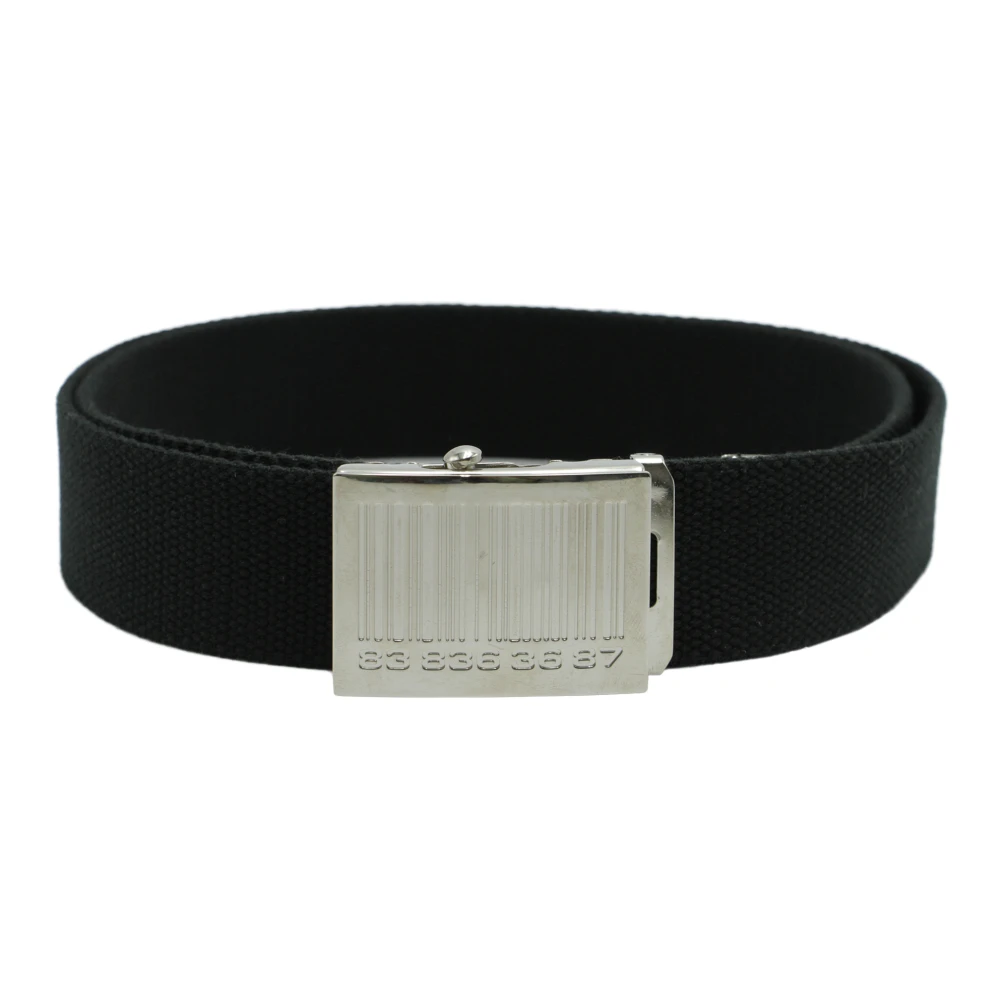 Vetements Canvas Stoffen Riem met Zilverkleurige Gesp Black Heren