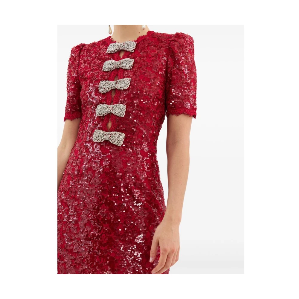Rebecca Vallance Bloedrode Kant Paillettenjurk Red Dames