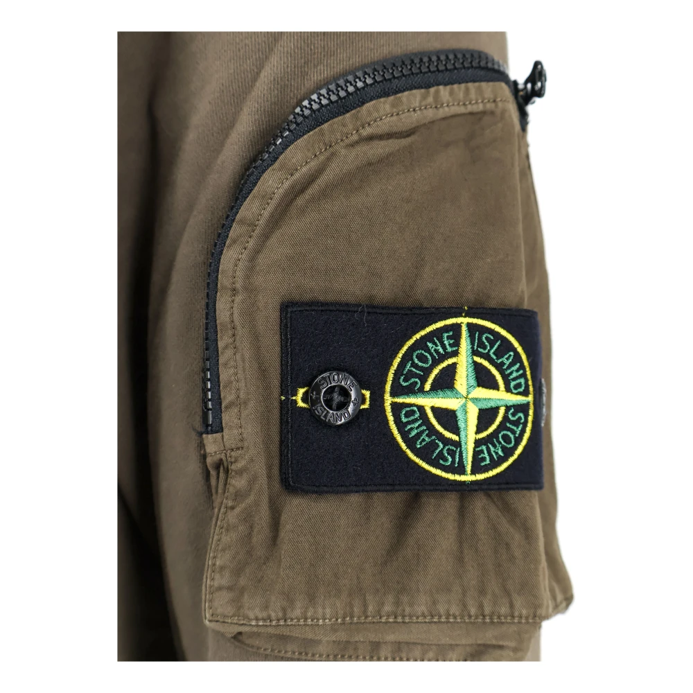 Stone Island Katoenen sweatshirt met iconische patch Green Heren