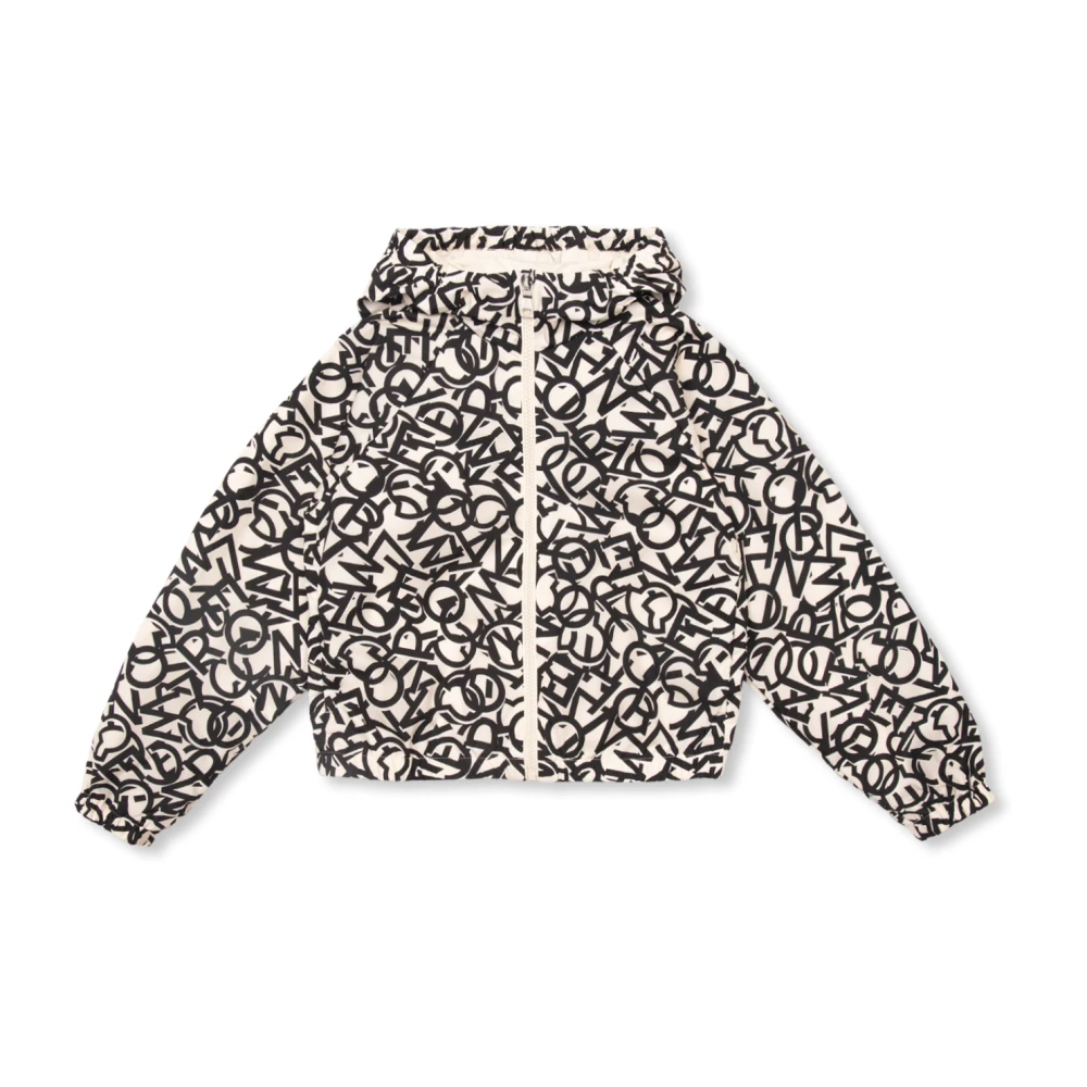 Moncler Kids' Maisha Hooded Long Sleeve Short Puffer Jacket - Beige/Black F90 - Size 8Y - Image 3