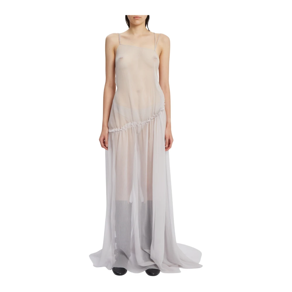 Ann Demeulemeester Gray Asymmetric Back Deconstructed Dress - Female - Gowns - L - Dresses