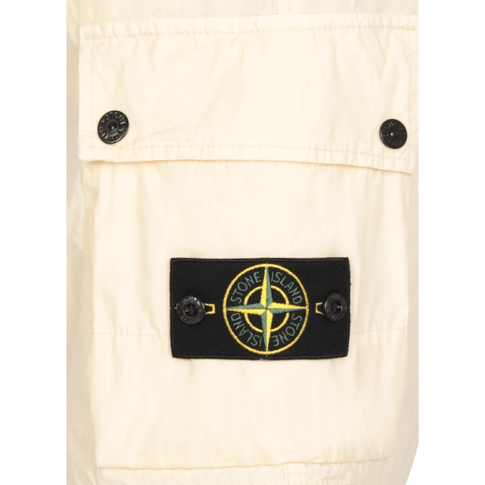 Stone Island Ivoor Bermuda Shorts met meerdere zakken Beige Heren