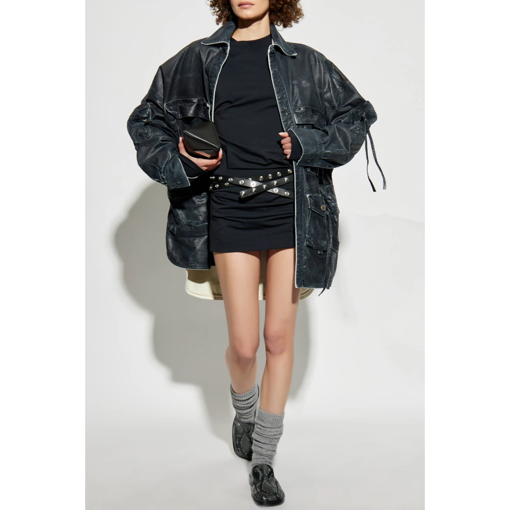 The Attico Jurk met logo Black Dames