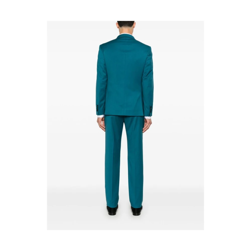 Reveres 1949 Turquoise Blazer met Broek Set Blue Heren