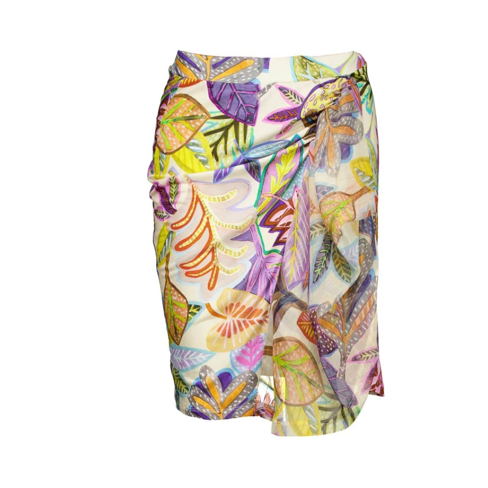 Tessa Koops Tropische Print Asymmetrische Mini Rok Multicolor Dames