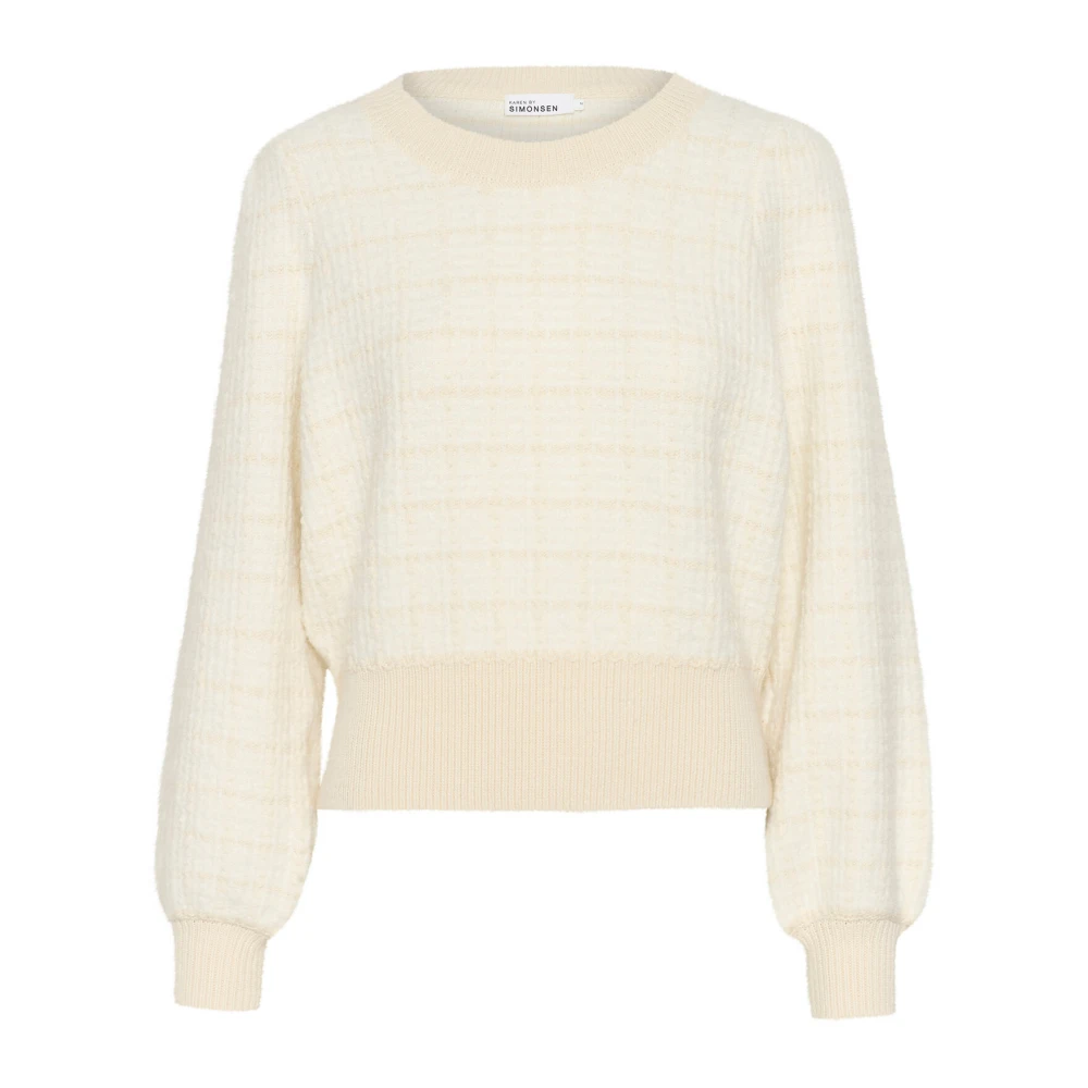Karen by Simonsen Pofmouw Gebreide Trui Egret Beige Dames