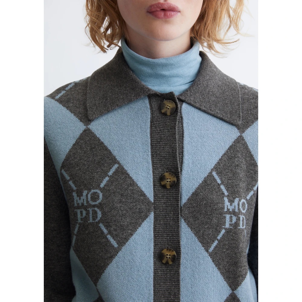 Marc O'Polo Jacquard cardigan regular Blue Dames