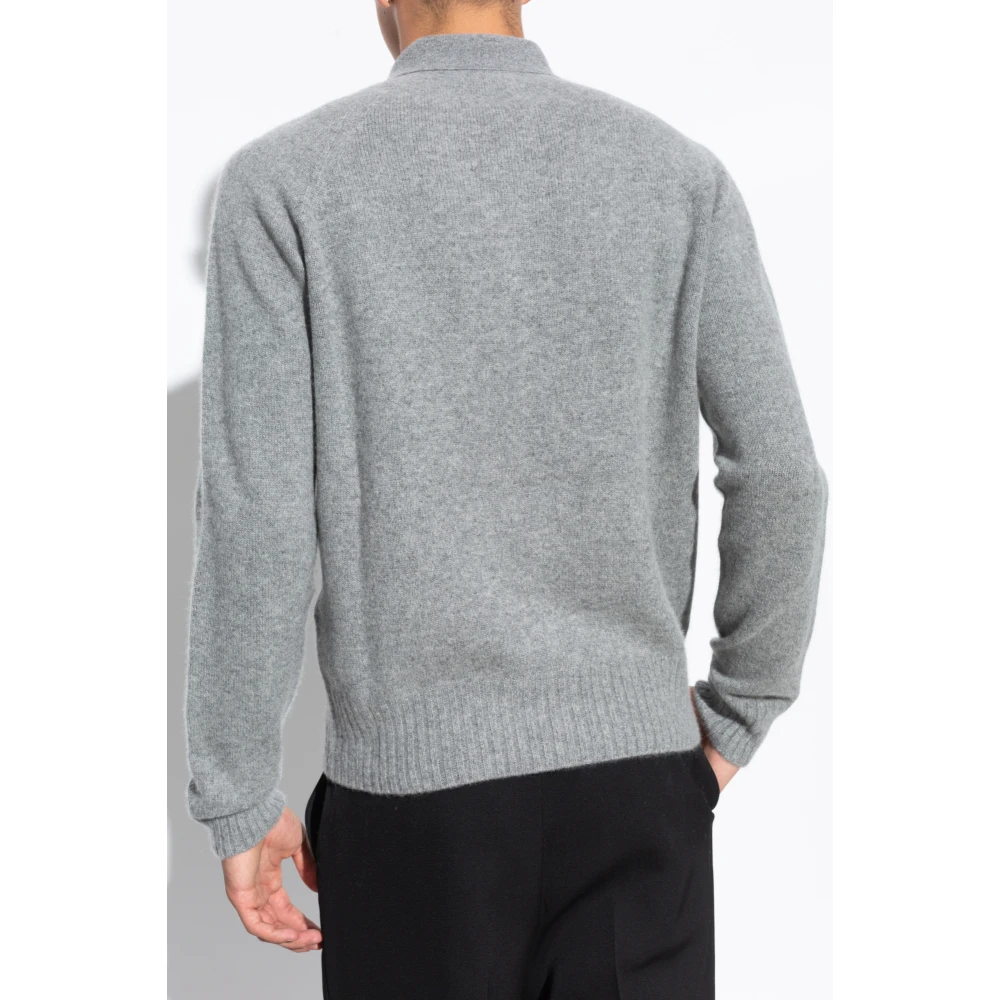 Tom Ford Polo Sweater Gray Heren