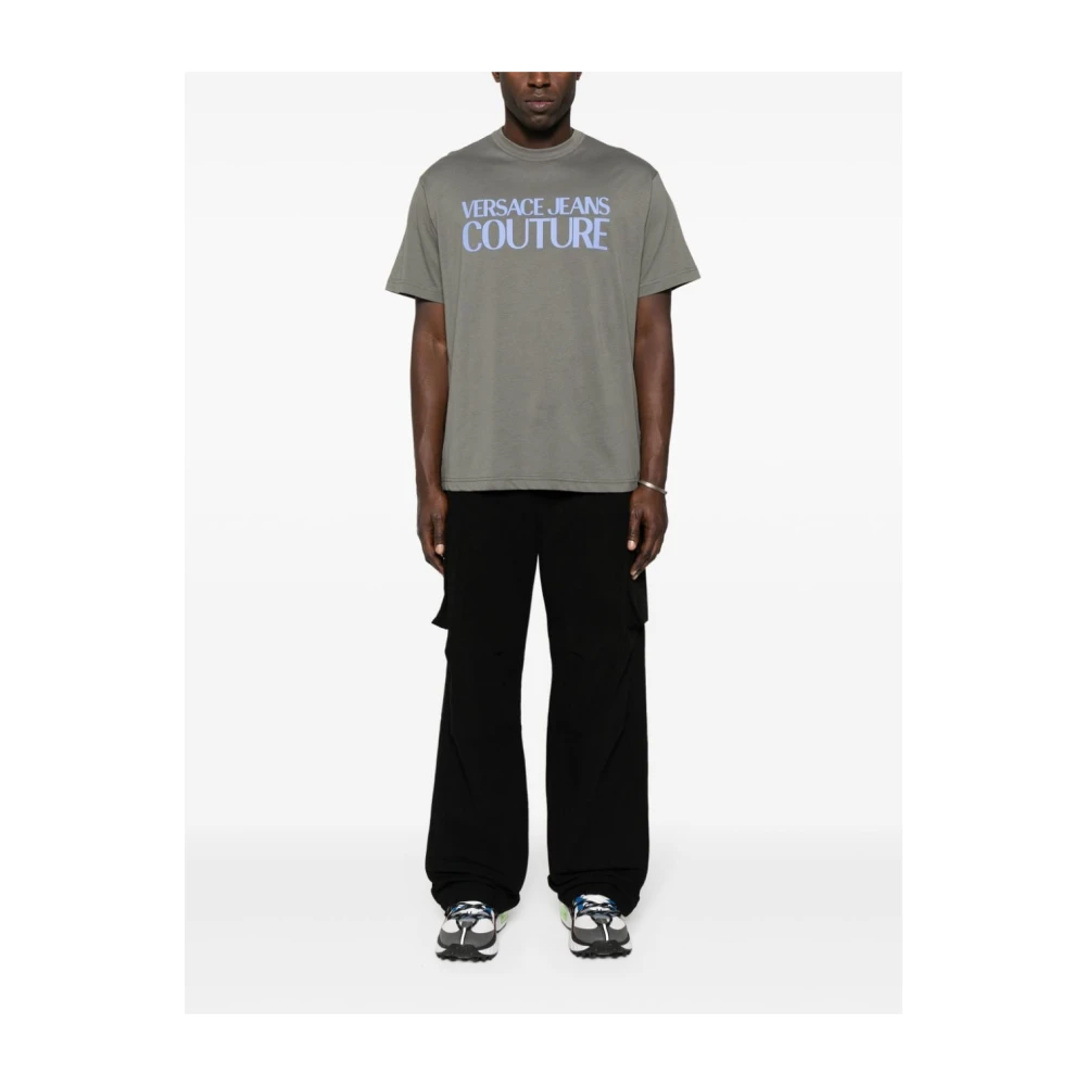 Versace Jeans Couture Grijze T-Shirts Polos Heren Ss24 Gray Heren