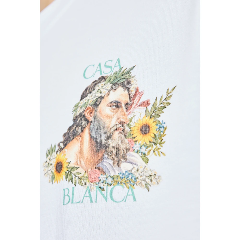 Casablanca Bedrukt T-shirt White Heren