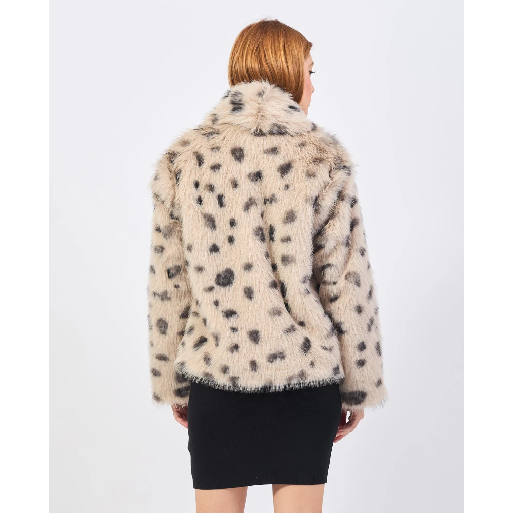 Jijil Beige Elegant Faux Fur Coat Beige Dames