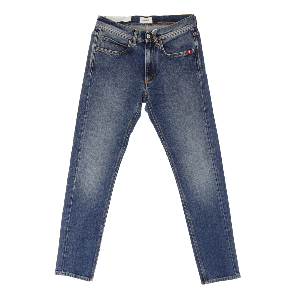 Amish Comfort Mid Stone Wash Denim Jeans Blue Heren
