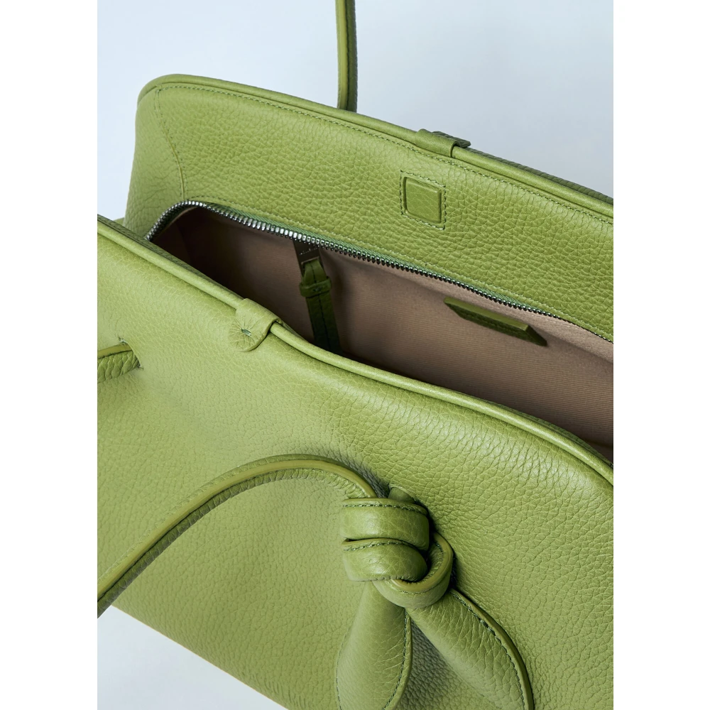 Jacquemus Handtas van kiezelnerfleer met logomotief Green Dames