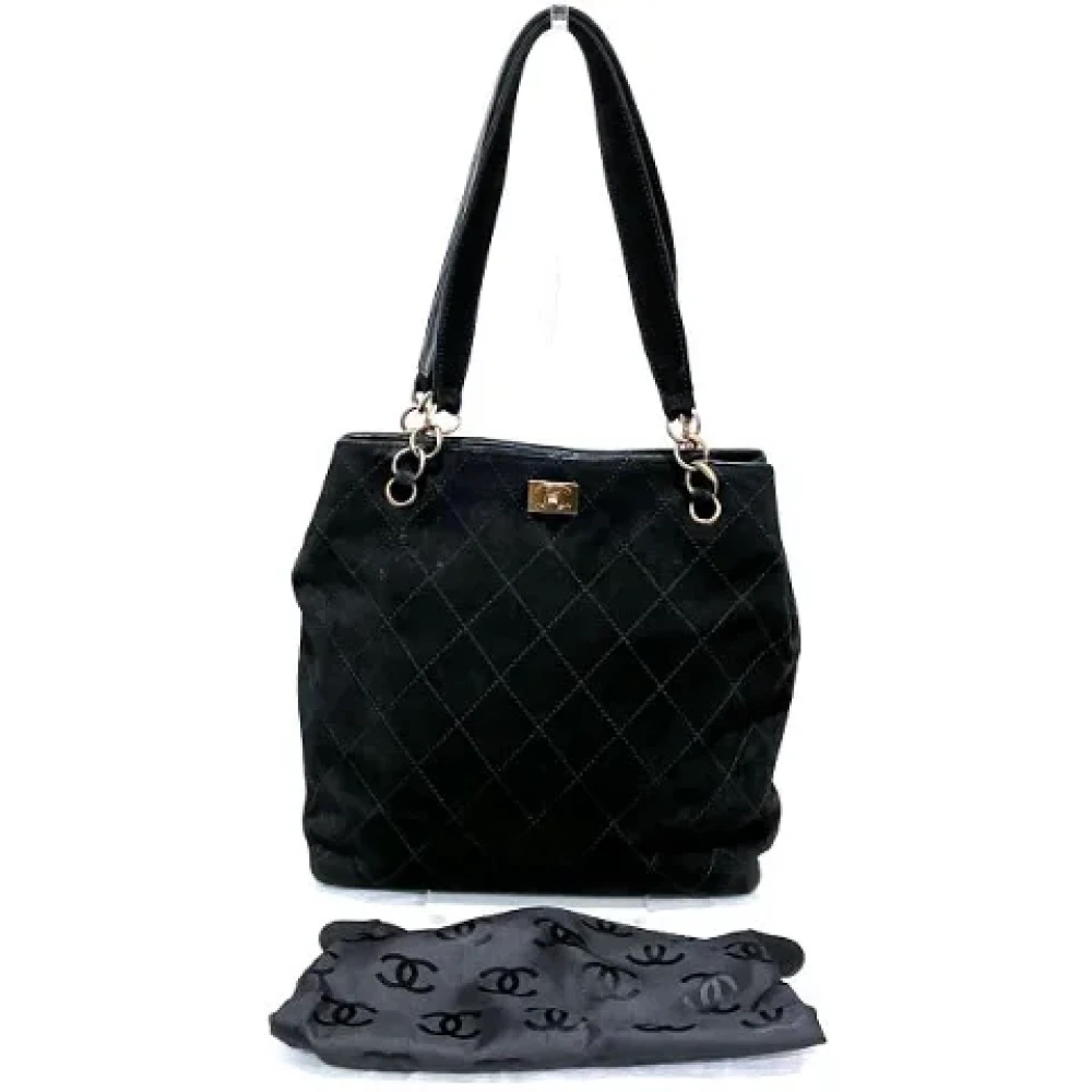Chanel Vintage Pre-owned Leather totes Black Dames