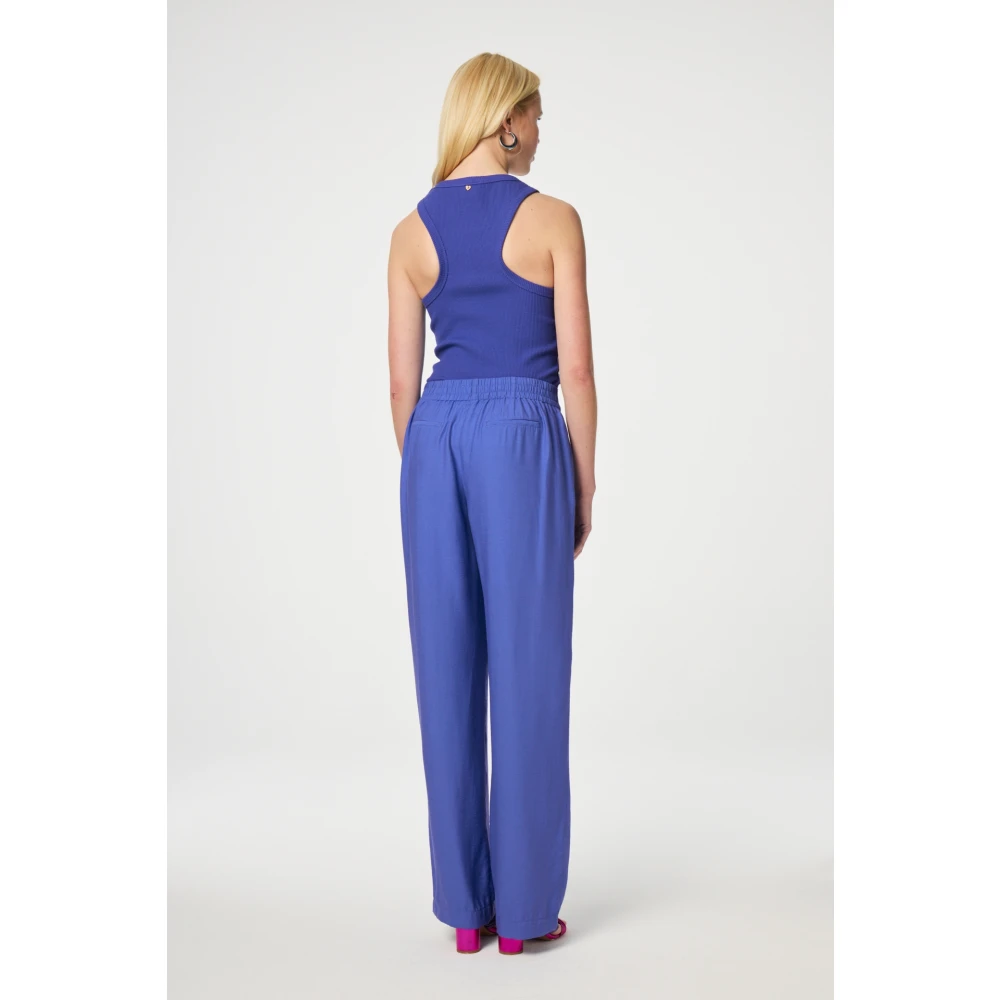 Fabienne Chapot Donkerblauwe Straight Fit Broek Blue Dames