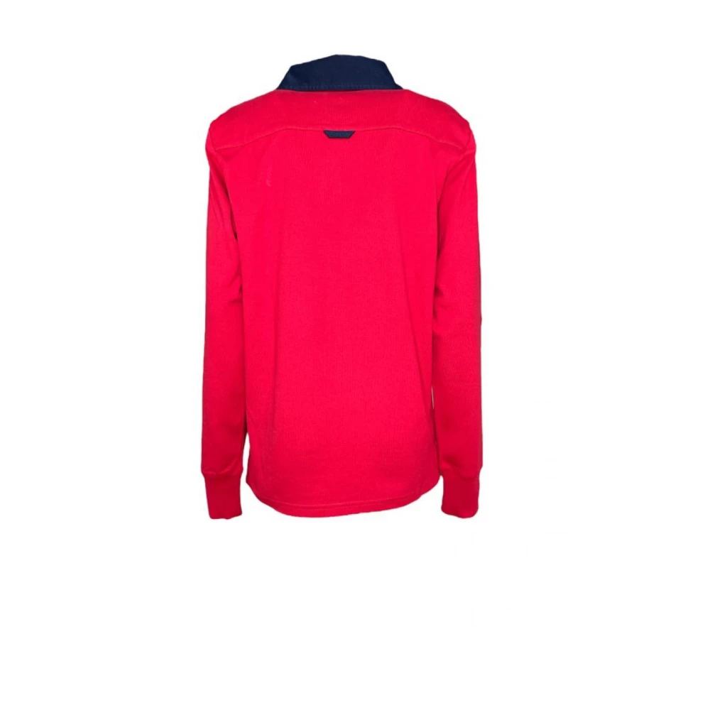 Gant Zachte Katoenen Sweatshirt met Lange Mouwen en Knopen Red Heren