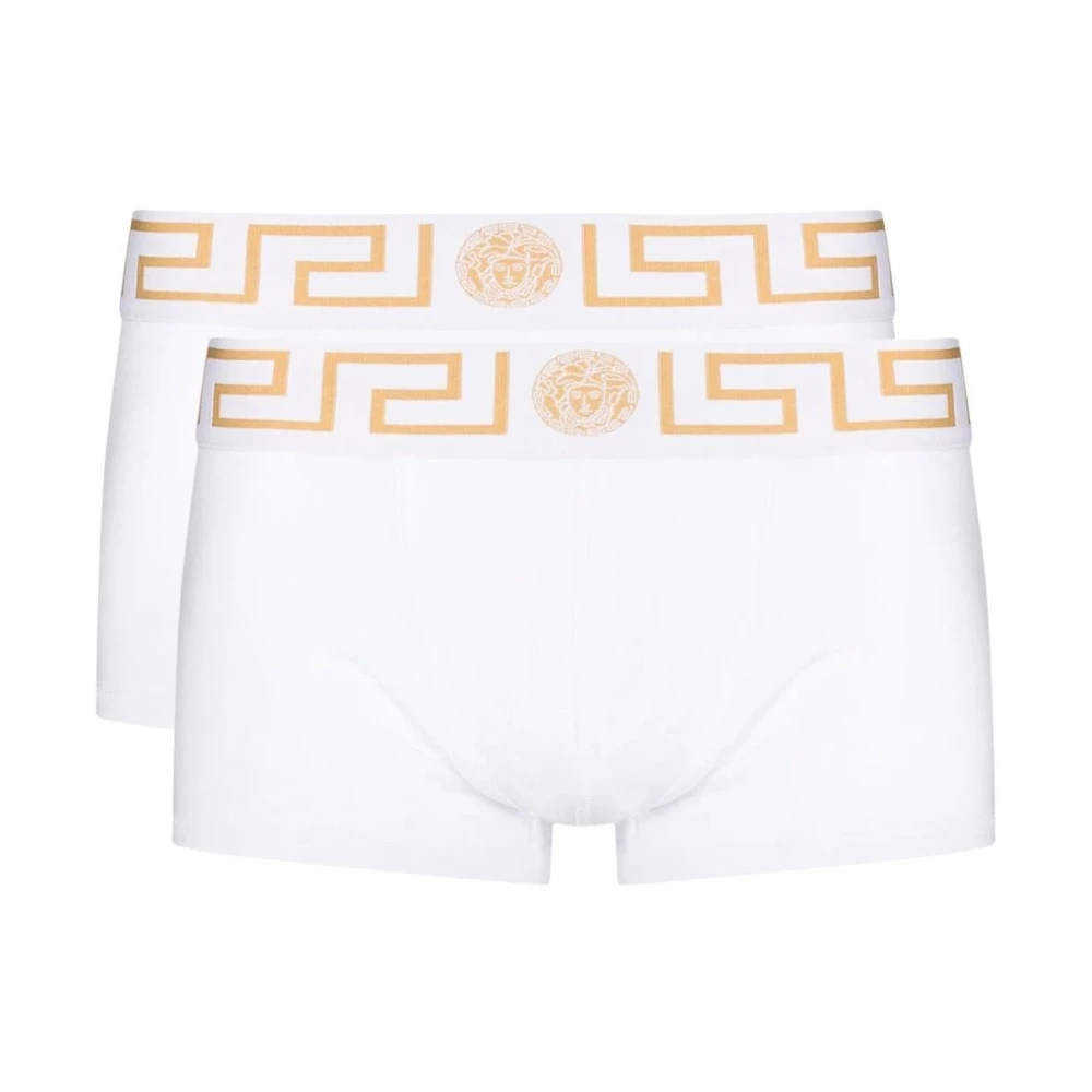 Versace Witte Stretch Organisch Katoenen Boxershorts White Heren