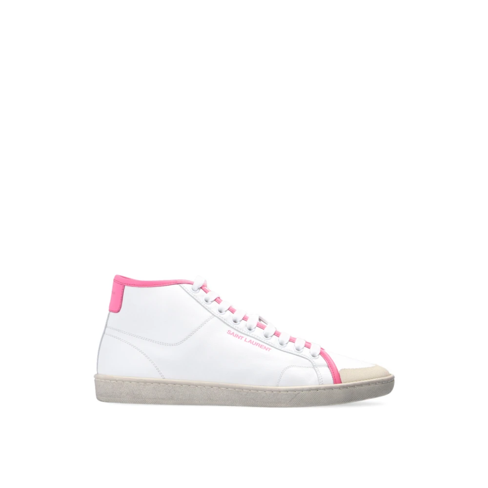 Saint Laurent Logo Mid-Top Sneakers Dames Schoenen Wit