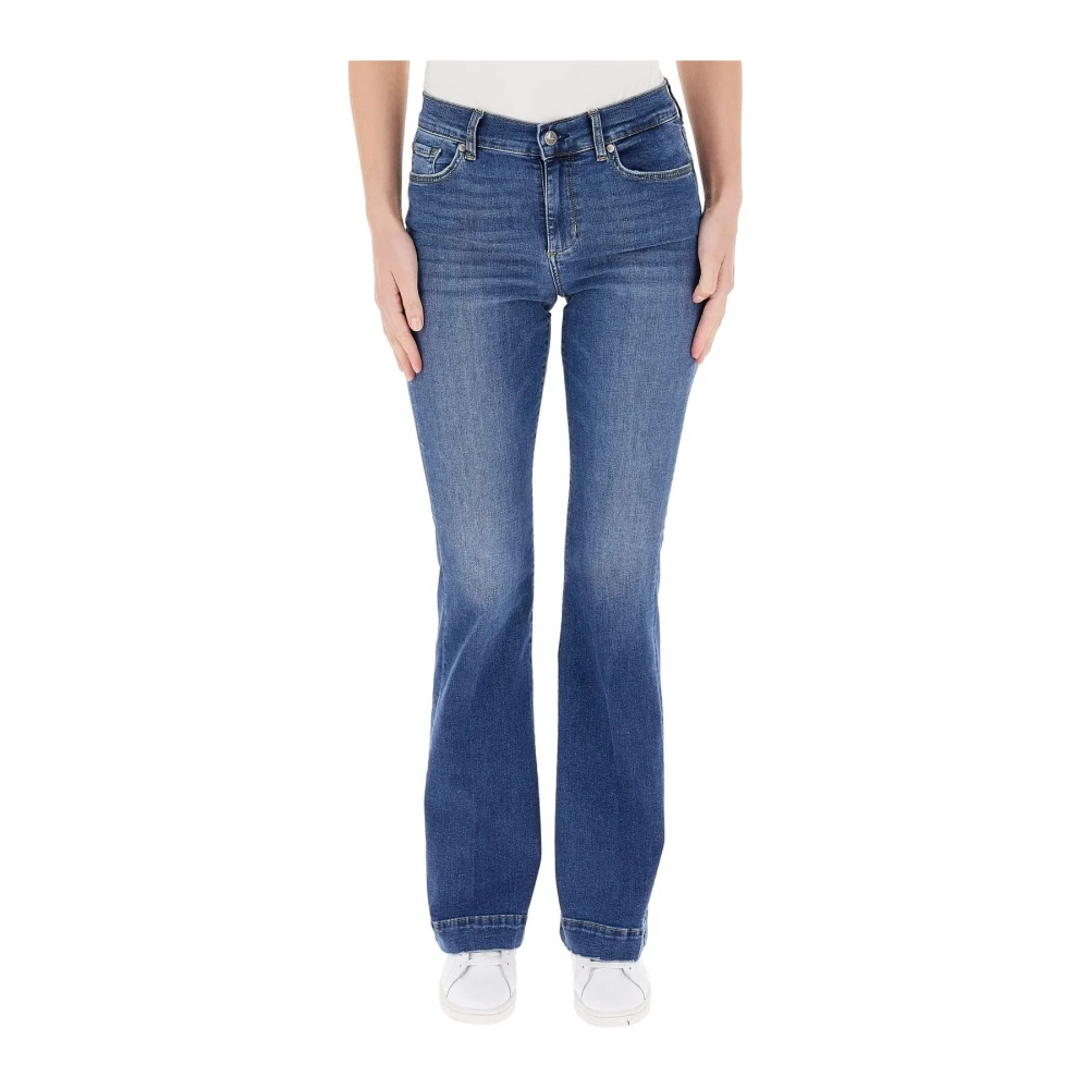 Liu Jo Katoen Merino Elastaan Jeans Blue Dames