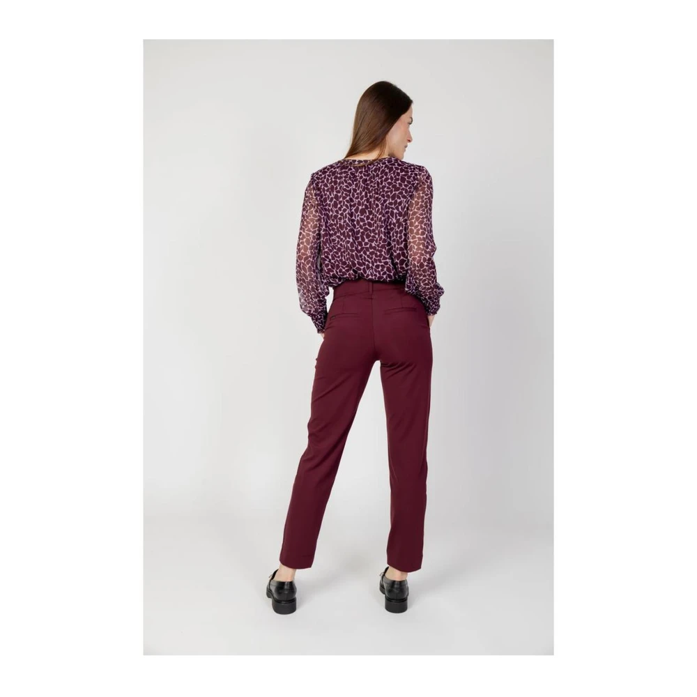 Street One Polyester Spandex Cigarette Pants Collection Red Dames
