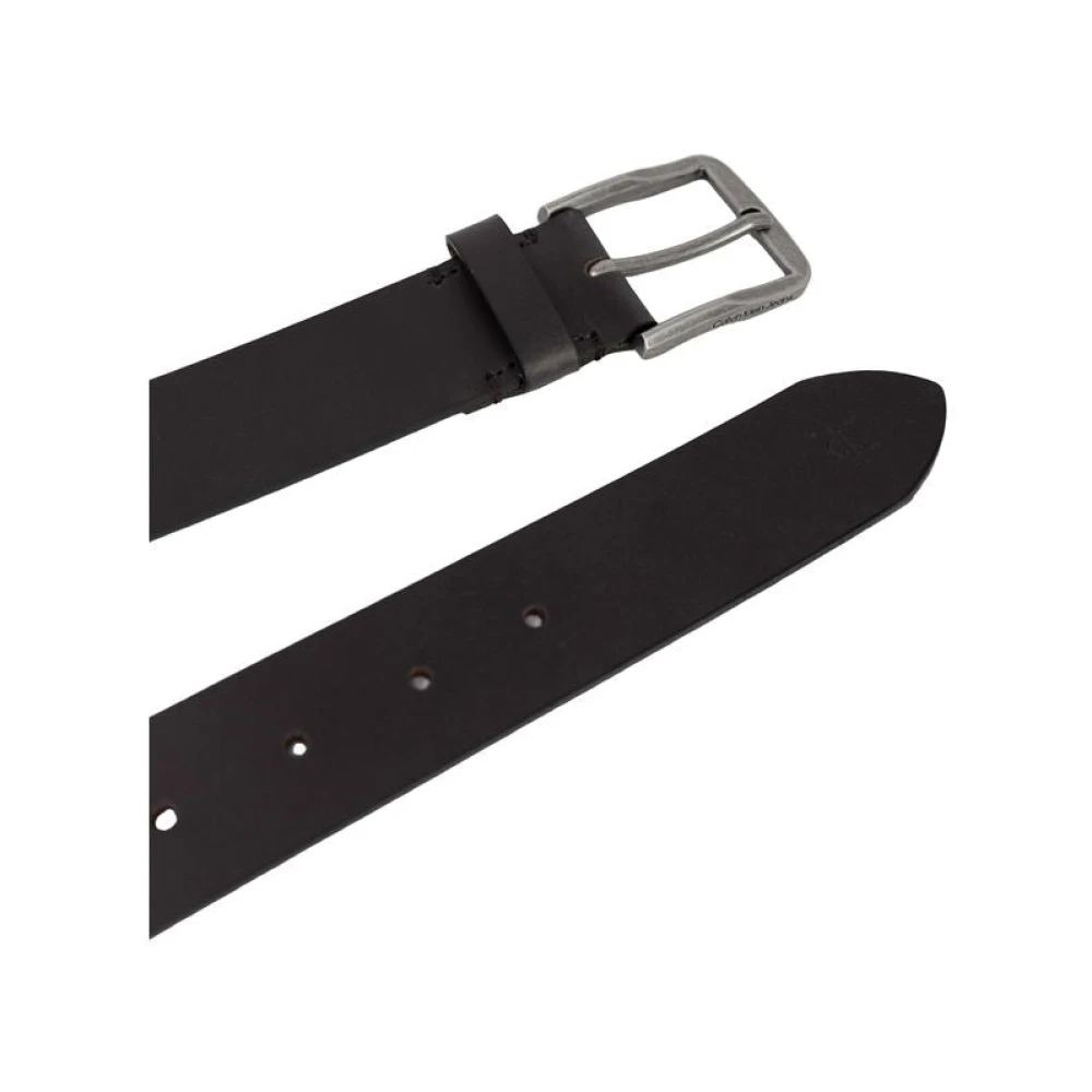 Calvin Klein Jeans Bruine Leren Riem voor Mannen Brown Heren