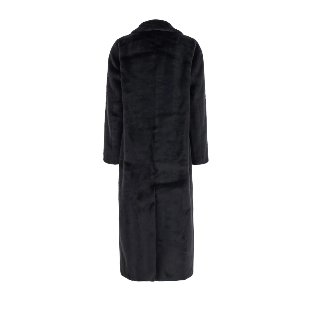 Michael Kors Oversized Faux Fur Coat Blue Dames