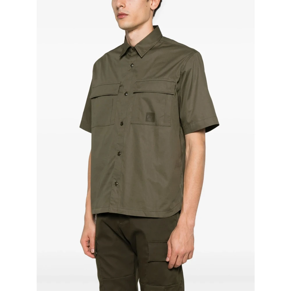 C.P. Company Groene Khaki Overhemd met Knoopsluiting Green Heren