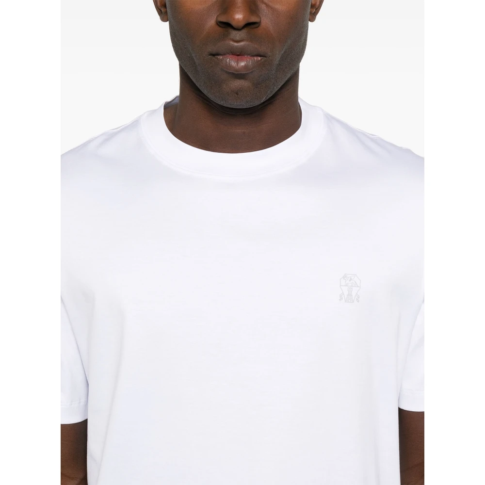 BRUNELLO CUCINELLI Witte T-shirt voor mannen White Heren