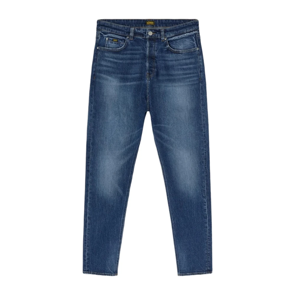 GAS Vintage Dark Blue Torn Jeans Blue Heren