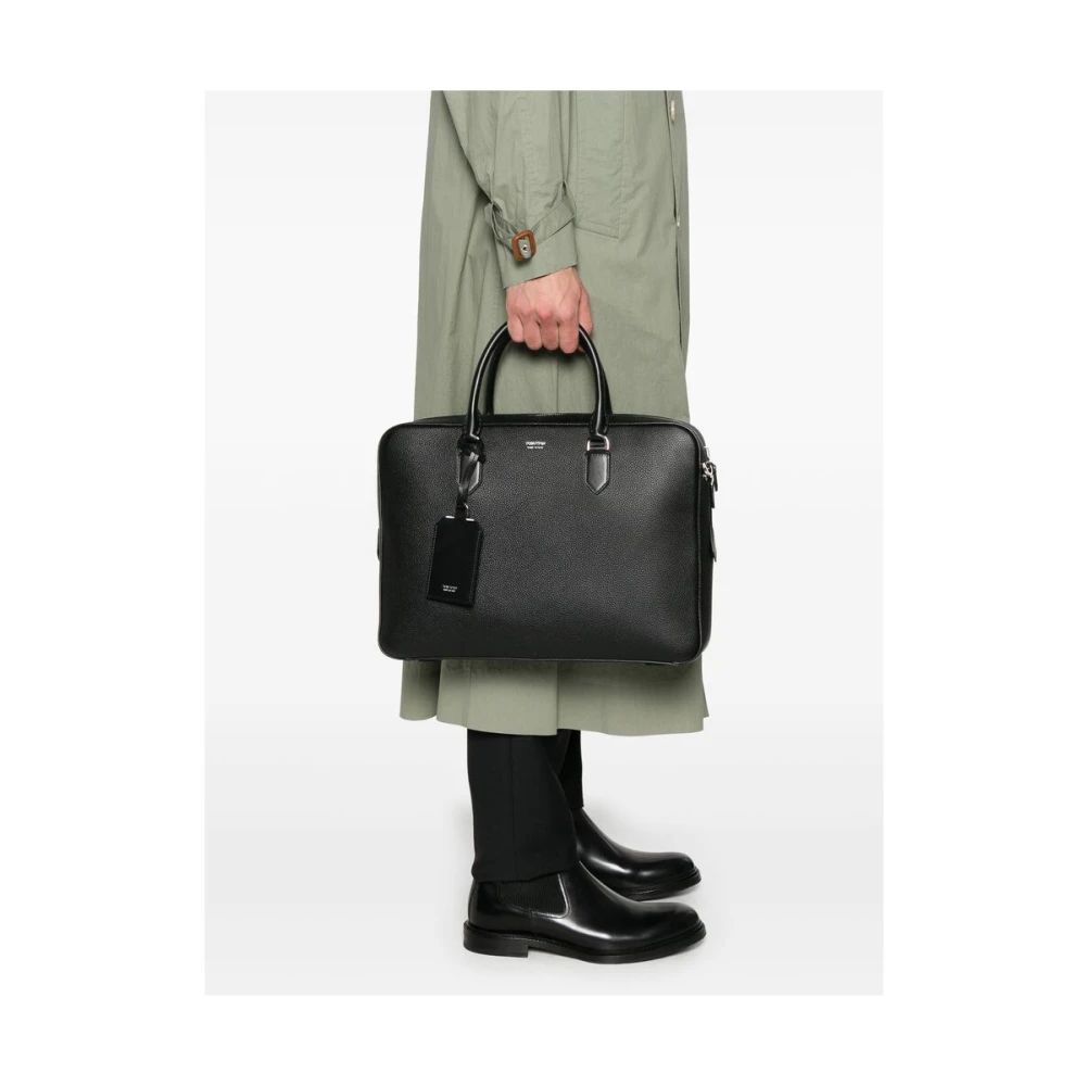 Tom Ford Zwarte Bum Bag met Toprits Black Heren