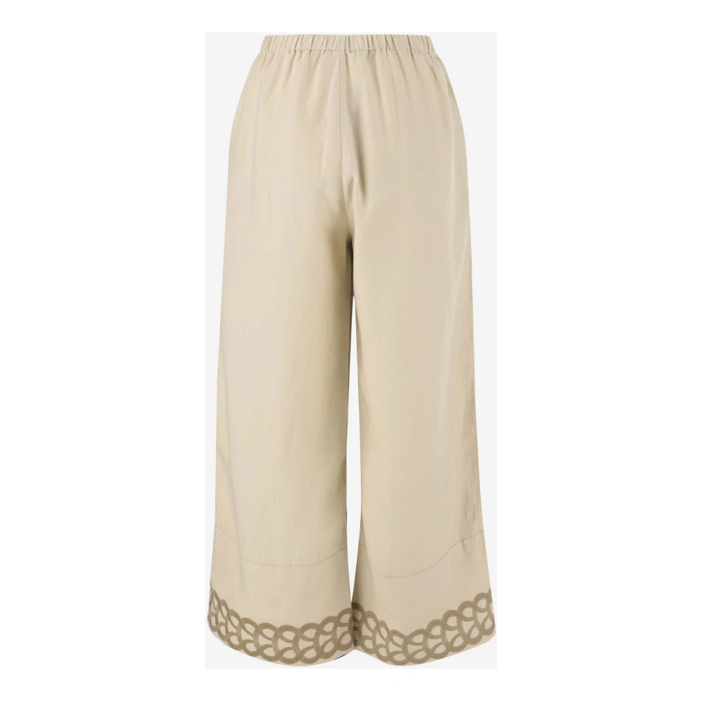 By Malene Birger Linnen broek met borduursel By Herenne Birger Beige Dames
