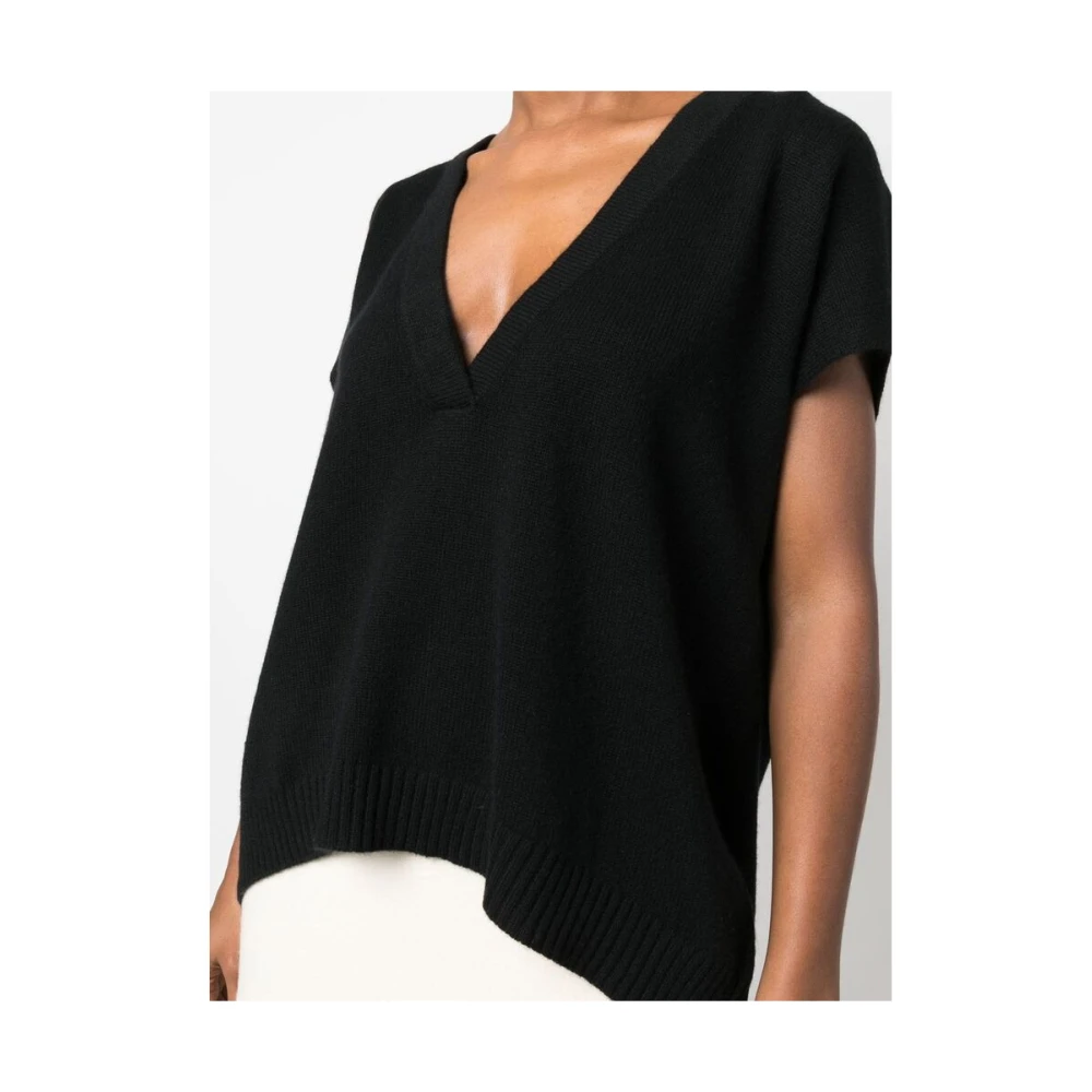 Lisa Yang Zwarte Kasjmier V-Hals Trui Black Dames