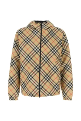 Reversibel rutig jacka med huva