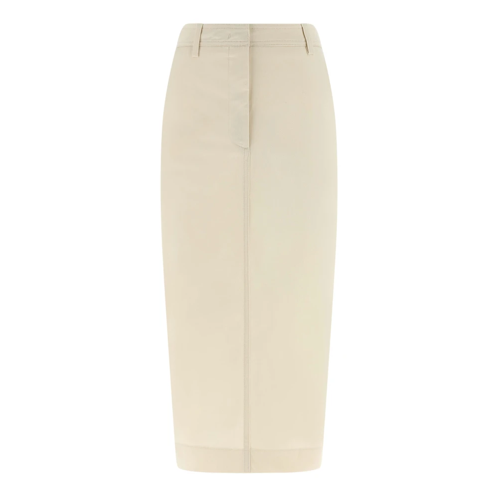 Thelatest Women's Beige Pencil Skirts, S, Donna Skirt