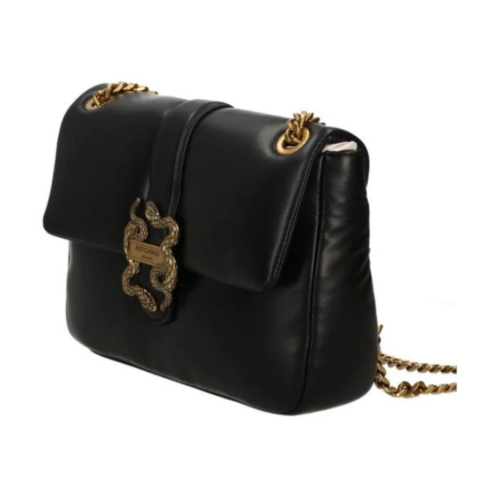 Just Cavalli Nieuwe Iconische Puffy Dames Tas Black Dames
