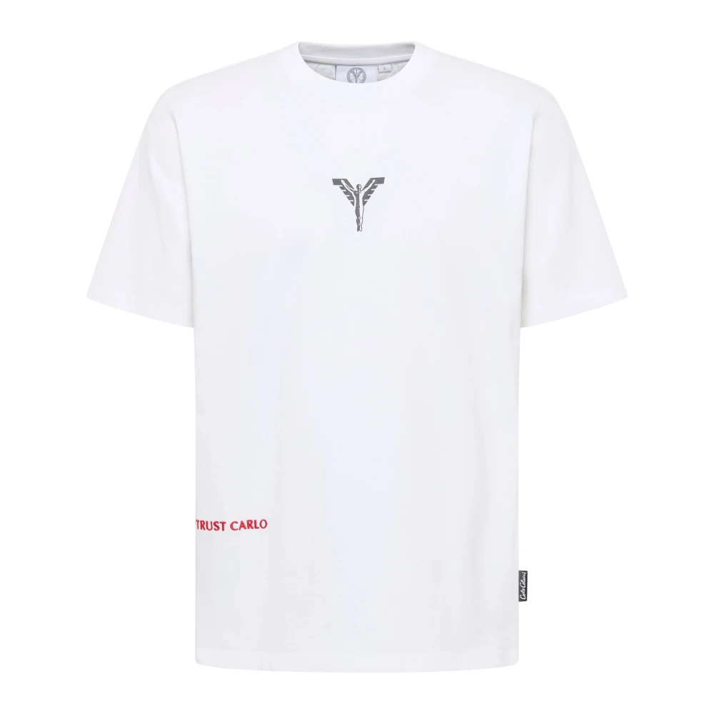 Carlo Colucci Men's White T-Shirt Fake News - Black Friday - T-Shirts - Xs - Tops
