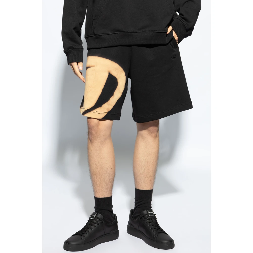 Diesel Shorts `P-Crow-Bleach` Black Heren
