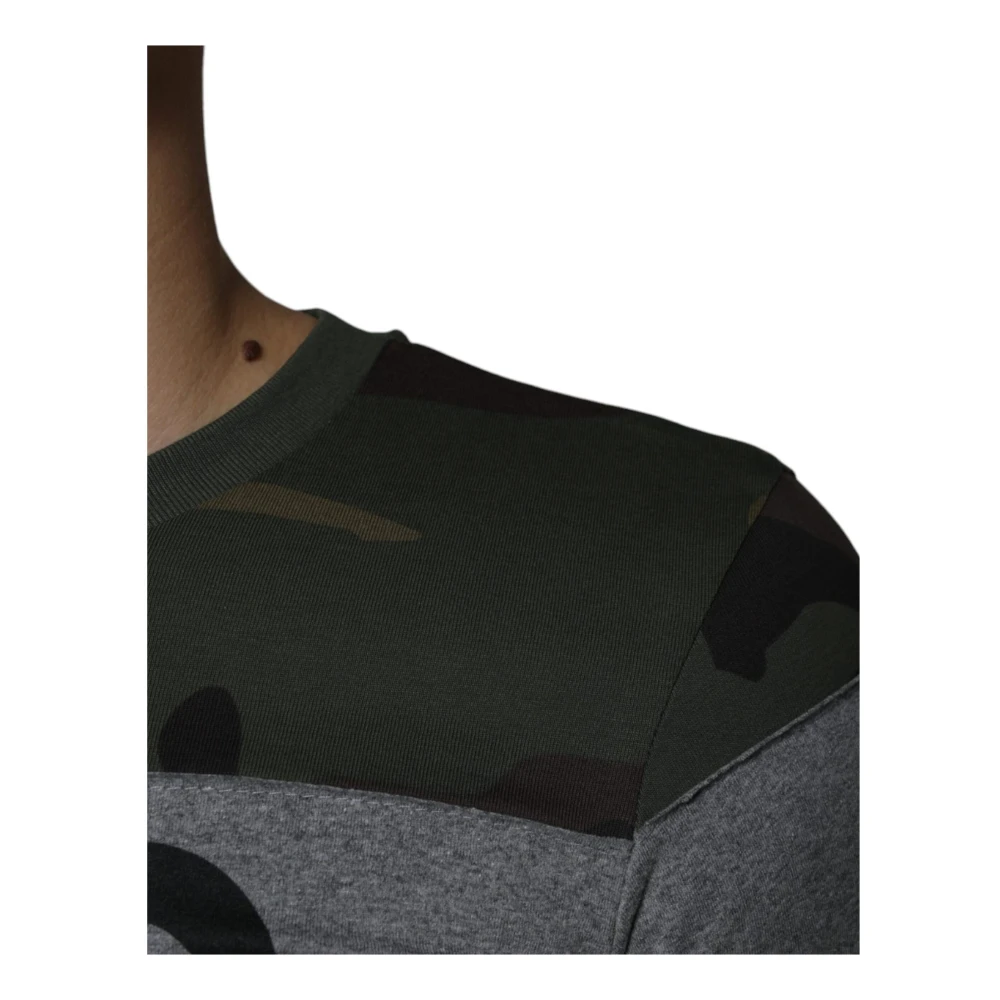 Dolce & Gabbana Camouflage Print Katoenen Crew Neck T-shirt Multicolor Heren