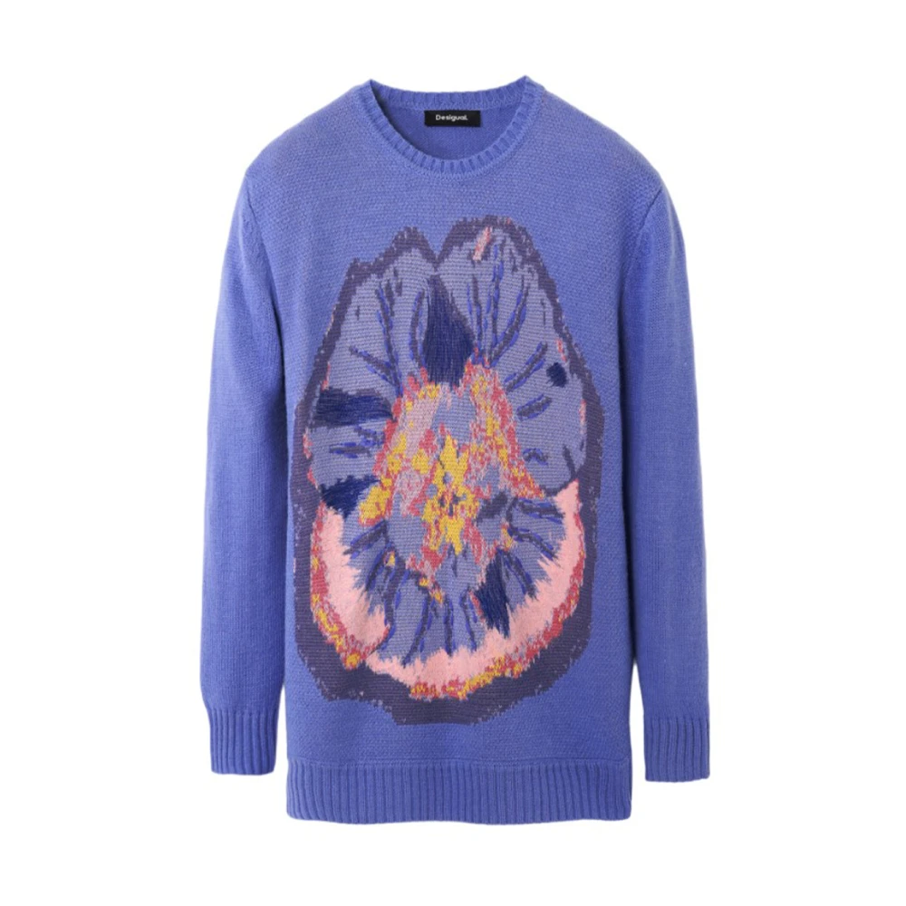 Desigual Bloemenprint Trui Purple Dames