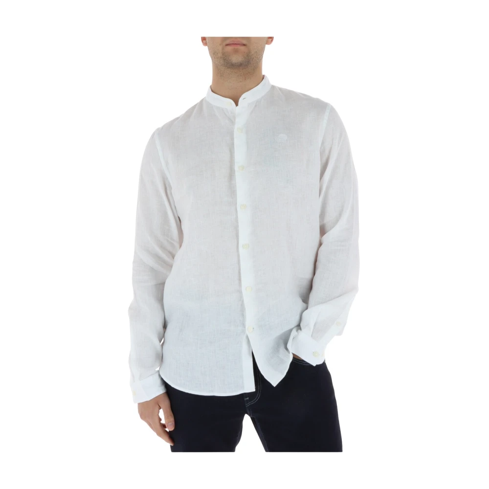 Timberland White Casual Shirts, Male, S, Mill Brook Linen Shirt