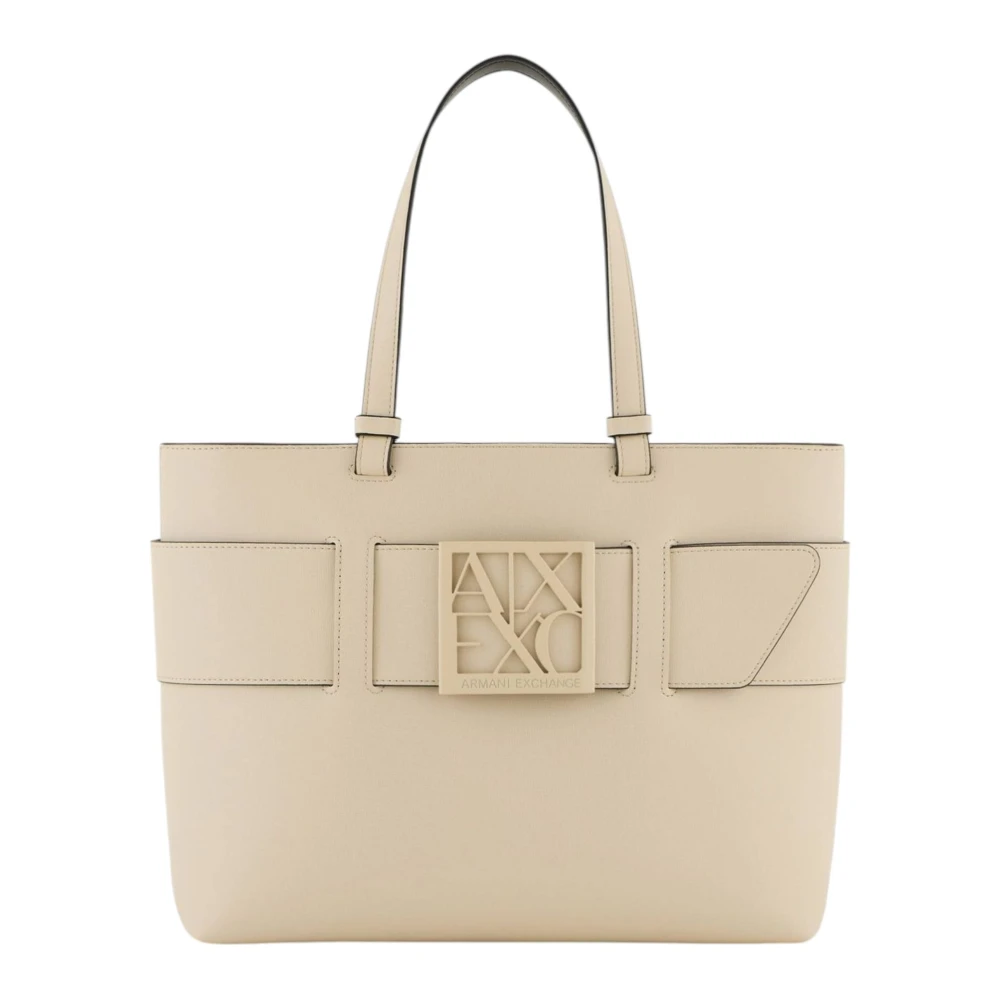 Armani Exchange Beige Rits Polyurethaan Tas Beige Dames