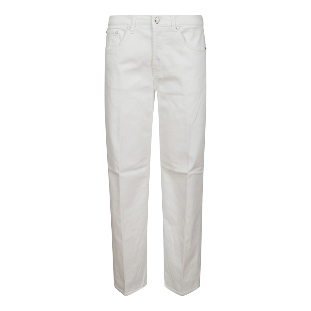 Dondup Hög Midja Bootcut Skinny Byxor White, Dam