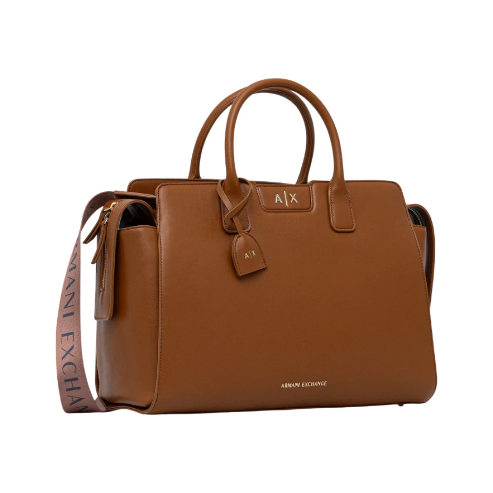 Armani Exchange Vrouw Bruin Tassen Dames, One Size, Polyester, Shopping Bag