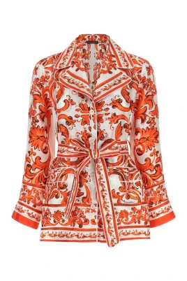 Maiolica Print Fine Silk Shirt (Vanity model)