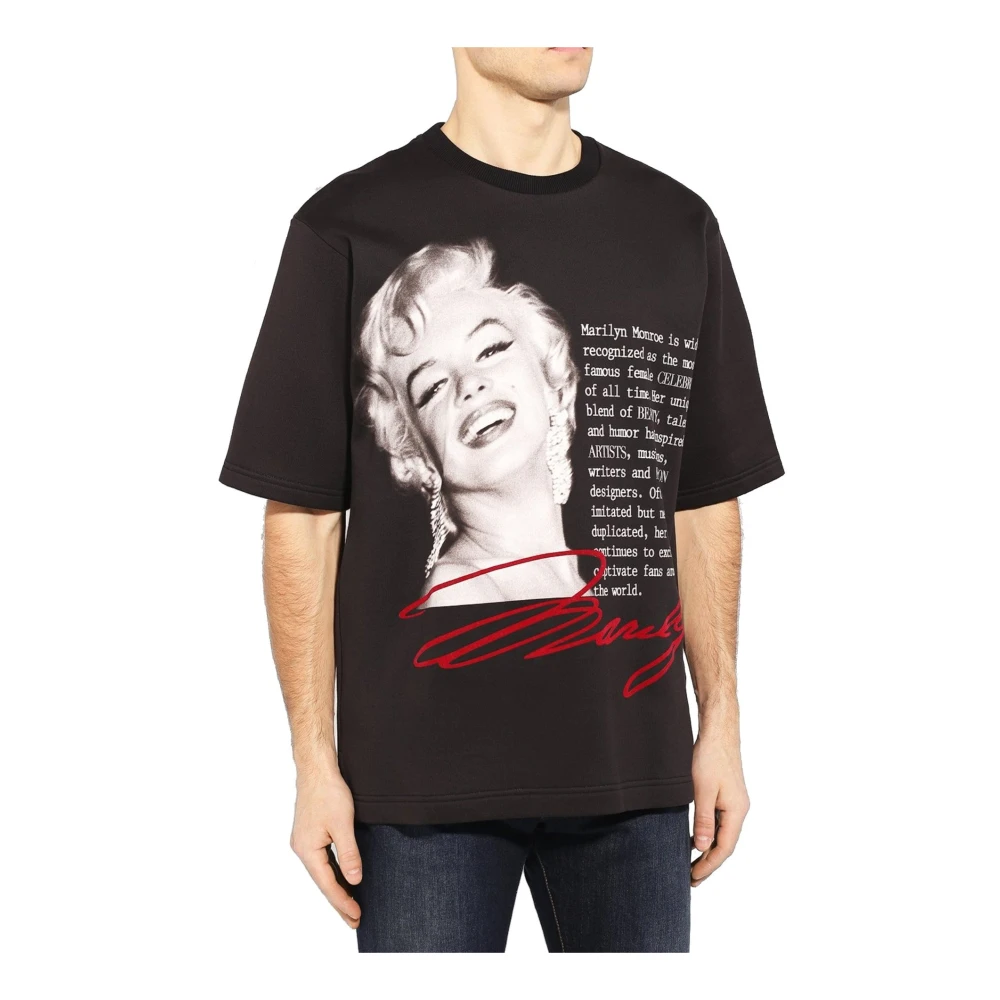 Dolce & Gabbana Marilyn Monroe Logo Print T-Shirt Black Heren