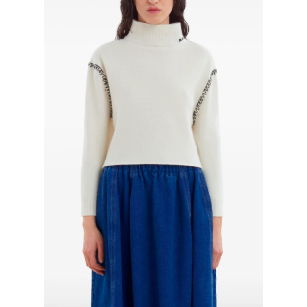 Marni Off White Turtleneck Sweater White Dames