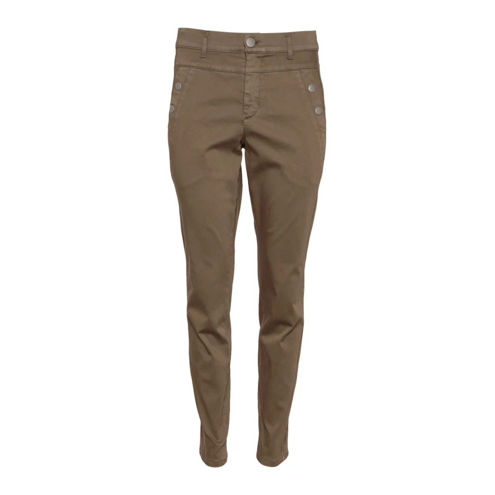 2-Biz Slim Fit Broek Brown Dames